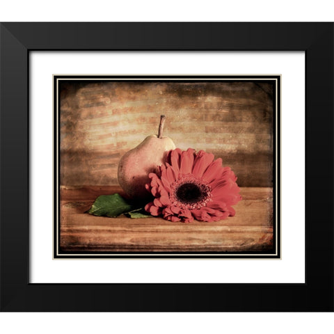 Kitchen Pear 1 Black Modern Wood Framed Art Print with Double Matting by LightBoxJournal
