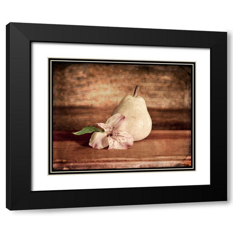 Kitchen Pear 2 Black Modern Wood Framed Art Print with Double Matting by LightBoxJournal