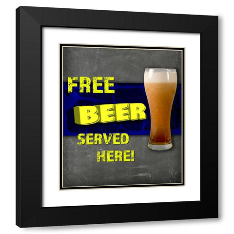 Dorm Room Pub Free Beer Black Modern Wood Framed Art Print with Double Matting by LightBoxJournal