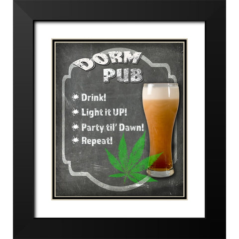 Dorm Room Pub Black Modern Wood Framed Art Print with Double Matting by LightBoxJournal