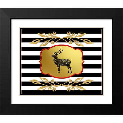 Gold Hello Beautiful deer Black Modern Wood Framed Art Print with Double Matting by LightBoxJournal