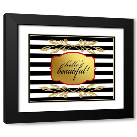 Gold Hello Beautiful Black Modern Wood Framed Art Print with Double Matting by LightBoxJournal