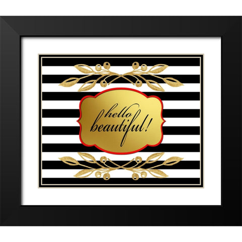 Gold Hello Beautiful Black Modern Wood Framed Art Print with Double Matting by LightBoxJournal