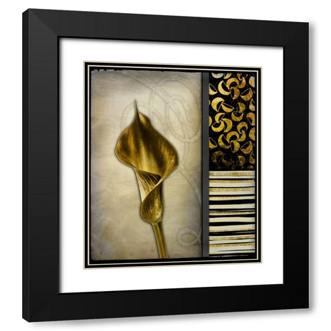 Gold Lily 2 Black Modern Wood Framed Art Print with Double Matting by LightBoxJournal