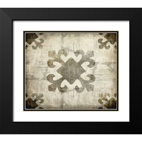 Decortive Pattern 4 B Black Modern Wood Framed Art Print with Double Matting by LightBoxJournal