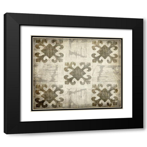 Decortive Pattern 4 Black Modern Wood Framed Art Print with Double Matting by LightBoxJournal