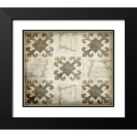 Decortive Pattern 4 Black Modern Wood Framed Art Print with Double Matting by LightBoxJournal