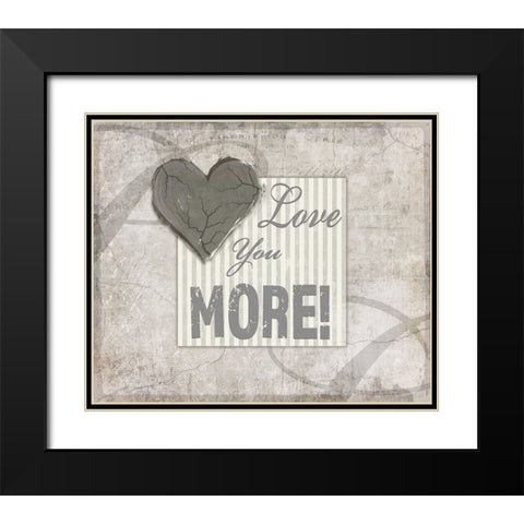 Decortive Pattern Love You More Black Modern Wood Framed Art Print with Double Matting by LightBoxJournal