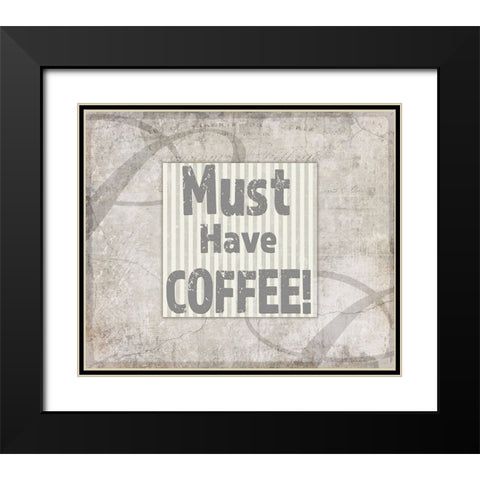 Decortive Pattern Must Have Coffee Black Modern Wood Framed Art Print with Double Matting by LightBoxJournal