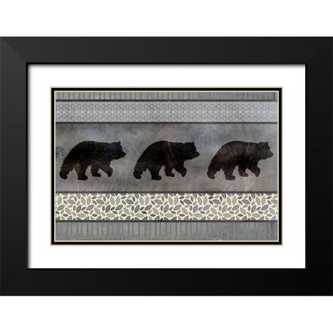 Moose Pattern Bear Black Modern Wood Framed Art Print with Double Matting by LightBoxJournal