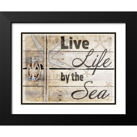 Country Sea Sign 3 Black Modern Wood Framed Art Print with Double Matting by LightBoxJournal