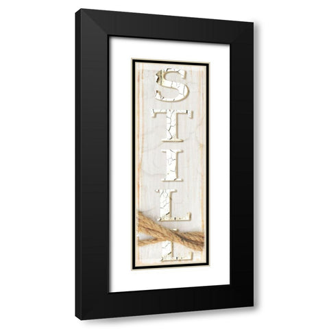 Country Wood Sign V2 3 Black Modern Wood Framed Art Print with Double Matting by LightBoxJournal