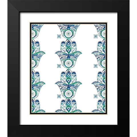 YogaPattern2 Black Modern Wood Framed Art Print with Double Matting by LightBoxJournal