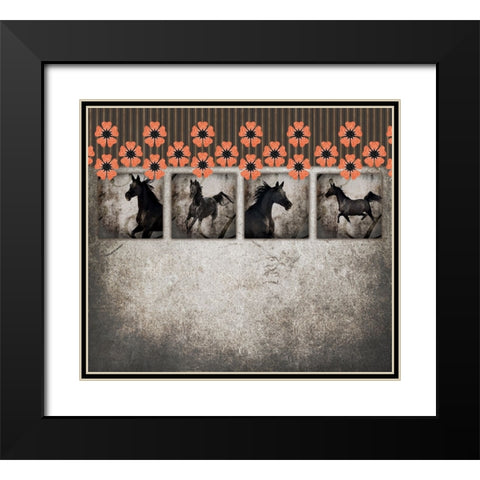 GypsyHorse CollectionSurfacePattern V2 10 Black Modern Wood Framed Art Print with Double Matting by LightBoxJournal