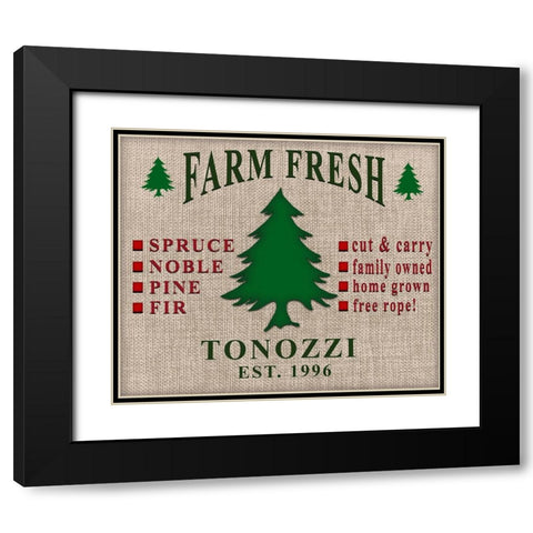 Personalized Christmas Sign V11 Black Modern Wood Framed Art Print with Double Matting by LightBoxJournal