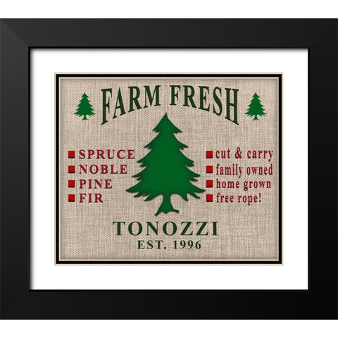 Personalized Christmas Sign V11 Black Modern Wood Framed Art Print with Double Matting by LightBoxJournal