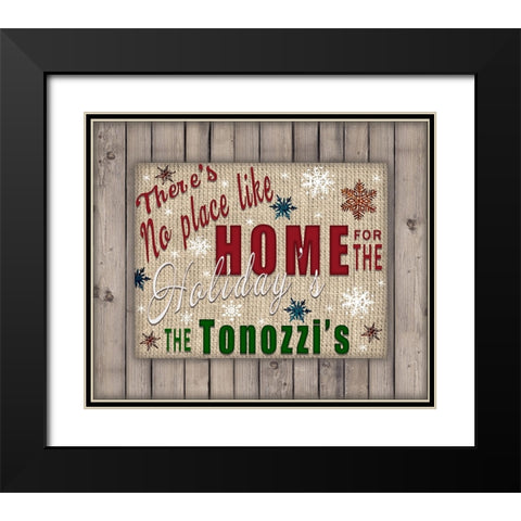 Personalized Christmas Sign V12 Black Modern Wood Framed Art Print with Double Matting by LightBoxJournal
