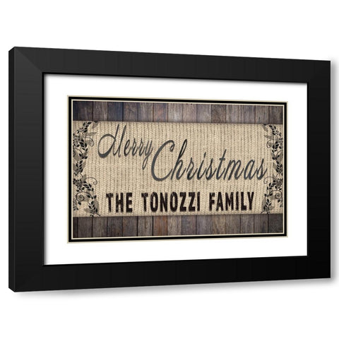 Personalized Christmas Sign V13 Black Modern Wood Framed Art Print with Double Matting by LightBoxJournal