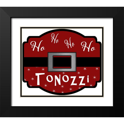 Personalized Christmas Sign V20 V2 Black Modern Wood Framed Art Print with Double Matting by LightBoxJournal
