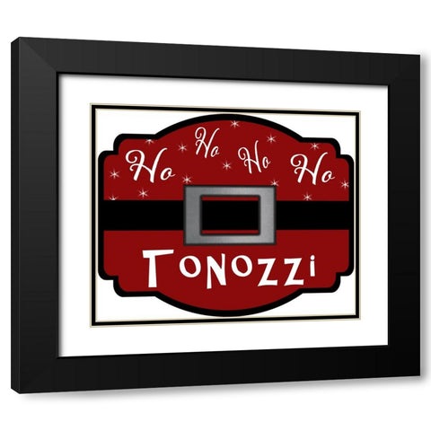 Personalized Christmas Sign V20 V3 Black Modern Wood Framed Art Print with Double Matting by LightBoxJournal