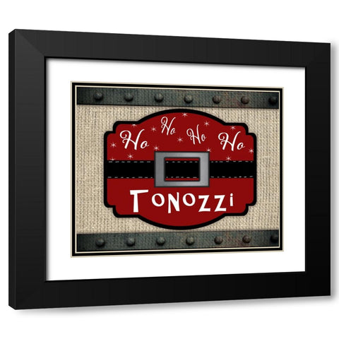 Personalized Christmas Sign V20 V4 Black Modern Wood Framed Art Print with Double Matting by LightBoxJournal