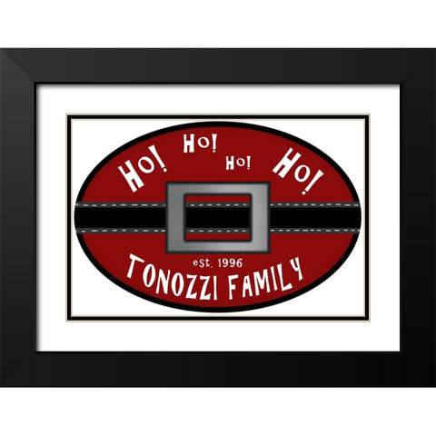 Personalized Christmas Sign V20 V7 Black Modern Wood Framed Art Print with Double Matting by LightBoxJournal