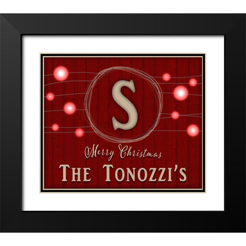 Personalized Christmas Sign V35 V2 Black Modern Wood Framed Art Print with Double Matting by LightBoxJournal