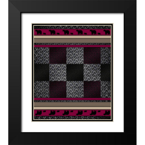 Bear_SurfacePattern V1 1 Black Modern Wood Framed Art Print with Double Matting by LightBoxJournal