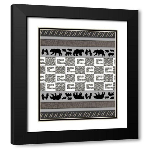 Bear_SurfacePattern V1 9 Black Modern Wood Framed Art Print with Double Matting by LightBoxJournal