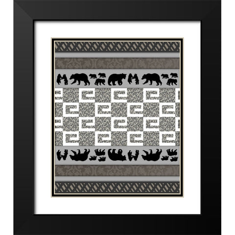 Bear_SurfacePattern V1 9 Black Modern Wood Framed Art Print with Double Matting by LightBoxJournal