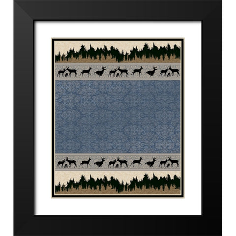 Deer_SurfacePattern V1 6 Black Modern Wood Framed Art Print with Double Matting by LightBoxJournal