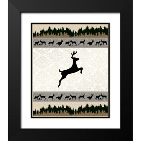 Deer_SurfacePattern V1 9 Black Modern Wood Framed Art Print with Double Matting by LightBoxJournal