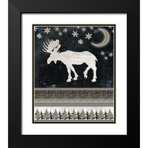 Good Night Moose V1 1 (1) Black Modern Wood Framed Art Print with Double Matting by LightBoxJournal