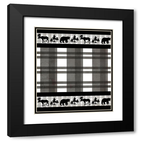 Lodge Surface Pattern_V1 3 Black Modern Wood Framed Art Print with Double Matting by LightBoxJournal