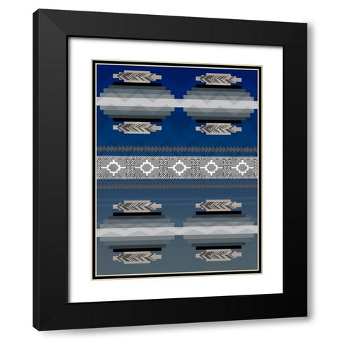 Aztec Seasons A3 Black Modern Wood Framed Art Print with Double Matting by LightBoxJournal