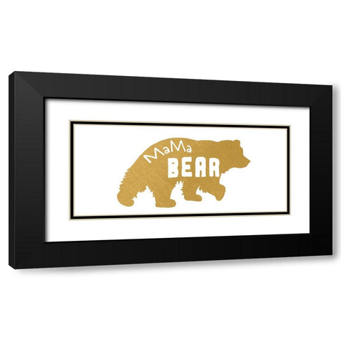 Mama Bear Gold 1 Black Modern Wood Framed Art Print with Double Matting by LightBoxJournal
