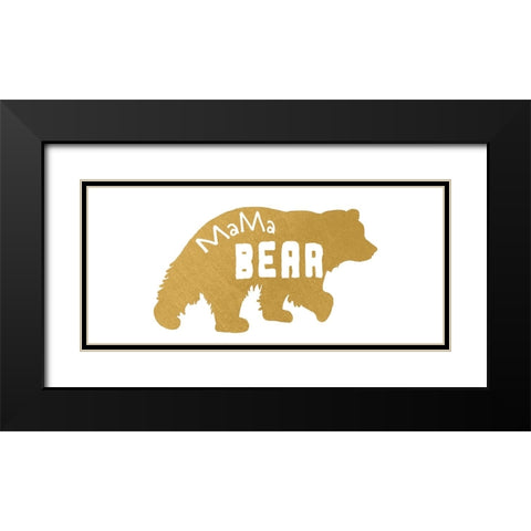 Mama Bear Gold 1 Black Modern Wood Framed Art Print with Double Matting by LightBoxJournal