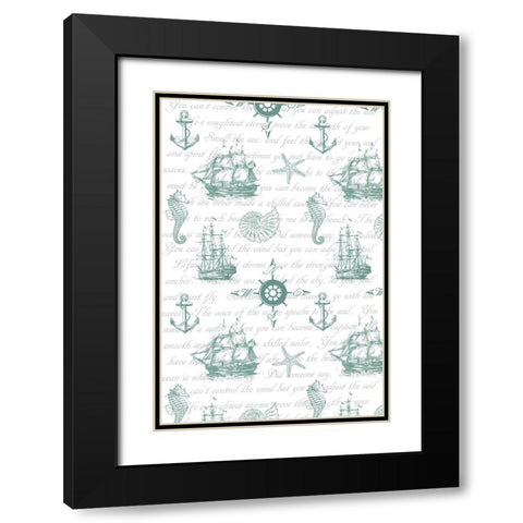 Sailor Away_Surface Pattern 1 Black Modern Wood Framed Art Print with Double Matting by LightBoxJournal
