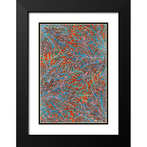 Sea Creatures_Surface Pattern 2 Black Modern Wood Framed Art Print with Double Matting by LightBoxJournal