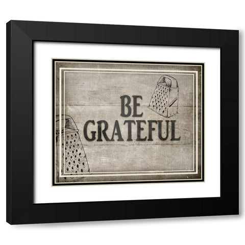 Be Greatful BK Black Modern Wood Framed Art Print with Double Matting by LightBoxJournal