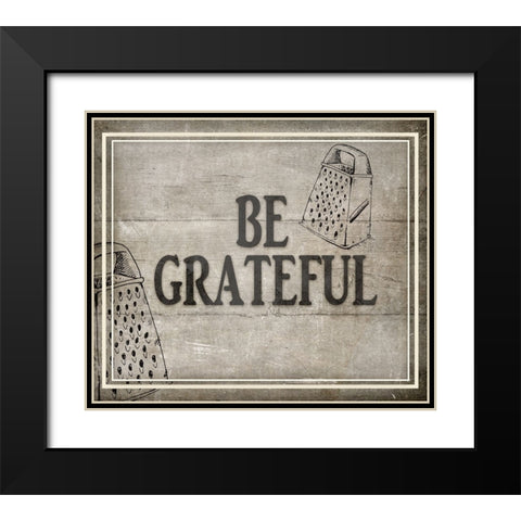 Be Greatful BK Black Modern Wood Framed Art Print with Double Matting by LightBoxJournal