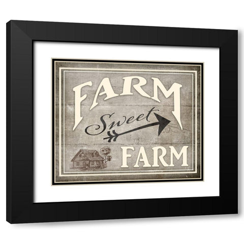 Farm Sweet Farm Black Modern Wood Framed Art Print with Double Matting by LightBoxJournal
