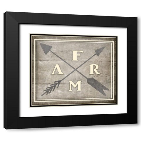 Vintage Farm Sign - Farm Black Modern Wood Framed Art Print with Double Matting by LightBoxJournal