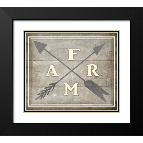 Vintage Farm Sign - Farm Black Modern Wood Framed Art Print with Double Matting by LightBoxJournal