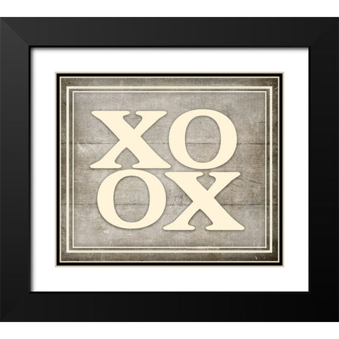 Vintage Farm Sign - XOXO 2 Black Modern Wood Framed Art Print with Double Matting by LightBoxJournal