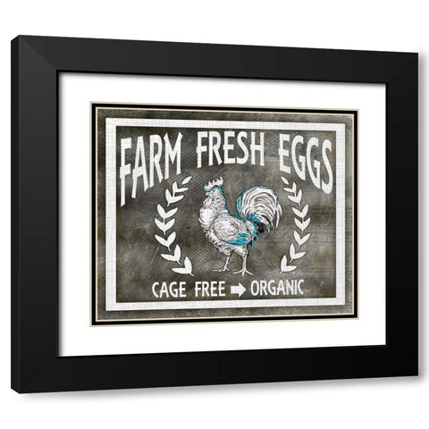 Farm Sign_Eggs Black Modern Wood Framed Art Print with Double Matting by LightBoxJournal