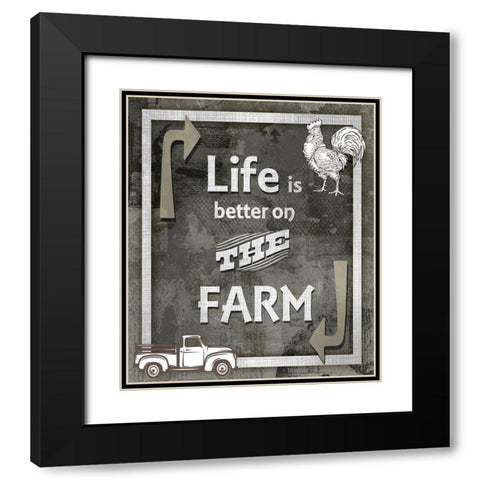 Farm Sign_Farm Sweet Farm 2 Black Modern Wood Framed Art Print with Double Matting by LightBoxJournal