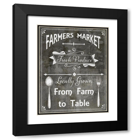 Farm Sign_Farm to Table Black Modern Wood Framed Art Print with Double Matting by LightBoxJournal