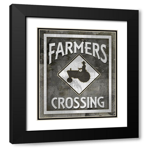 Farm Sign_Farmers Crossing Black Modern Wood Framed Art Print with Double Matting by LightBoxJournal