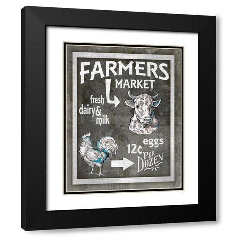 Farm Sign_Farmers Market 3 Black Modern Wood Framed Art Print with Double Matting by LightBoxJournal